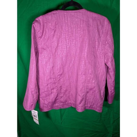NWT Alfred Dunner Jacket Pink Long Sleeve Blazer Women's Size 12 - Picture 2 of 5